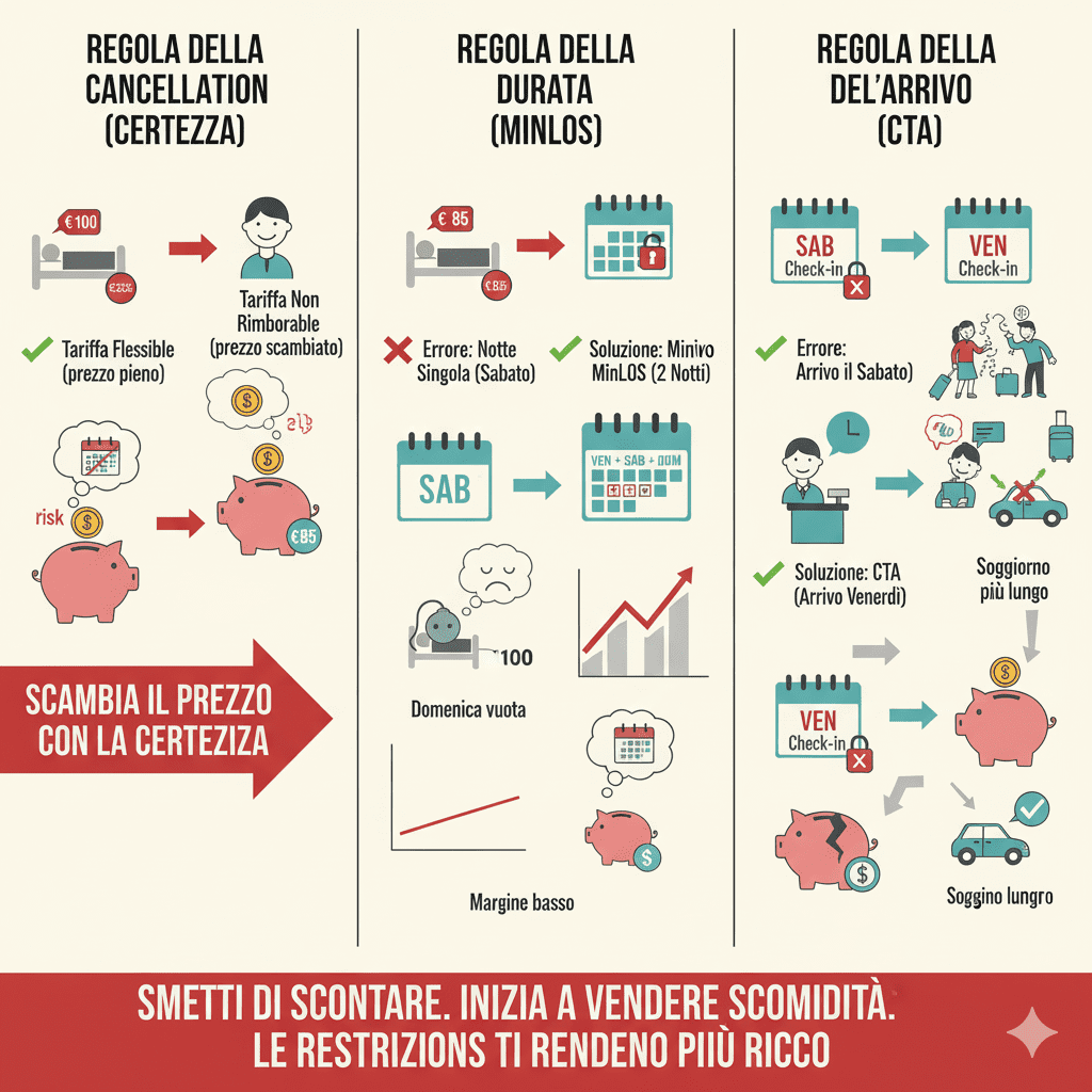 Come aumentare il RevPar: usa MinLOS, CTA e CTD per evitare il taglio prezzi