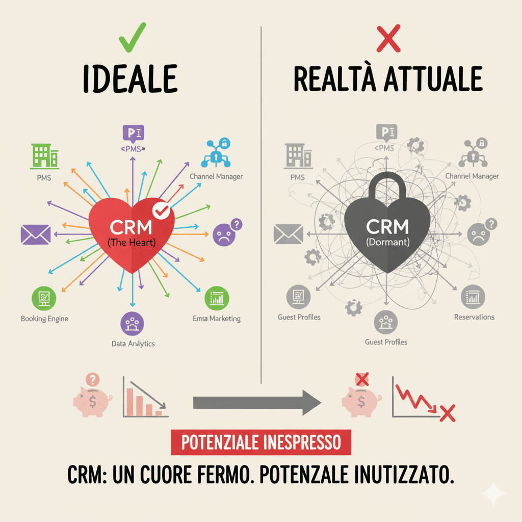 CRM alberghiero: il cuore che dovrebbe battere ma spesso è in coma